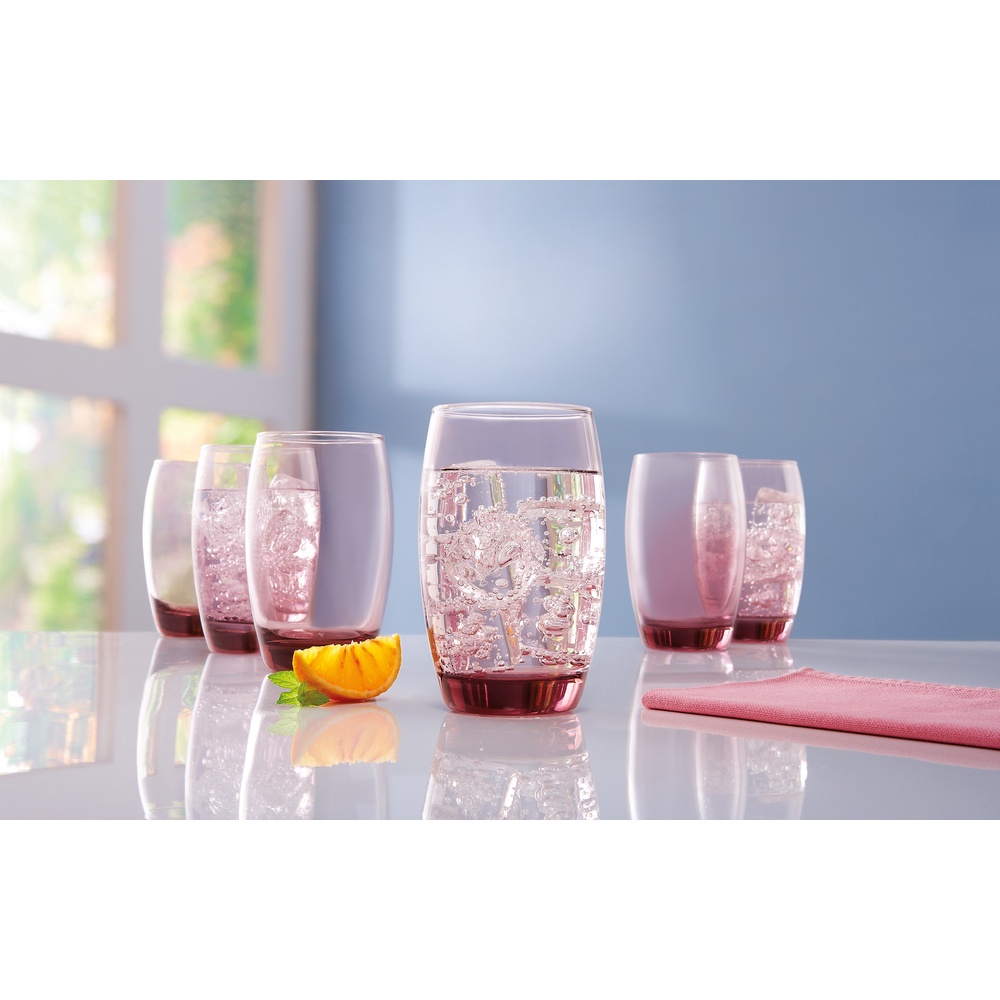 Bộ 6 Ly Thủy Tinh Luminarc Salto Pink 350ml - Loại Cao BOL5385 | Phân Phối Chính Hãng