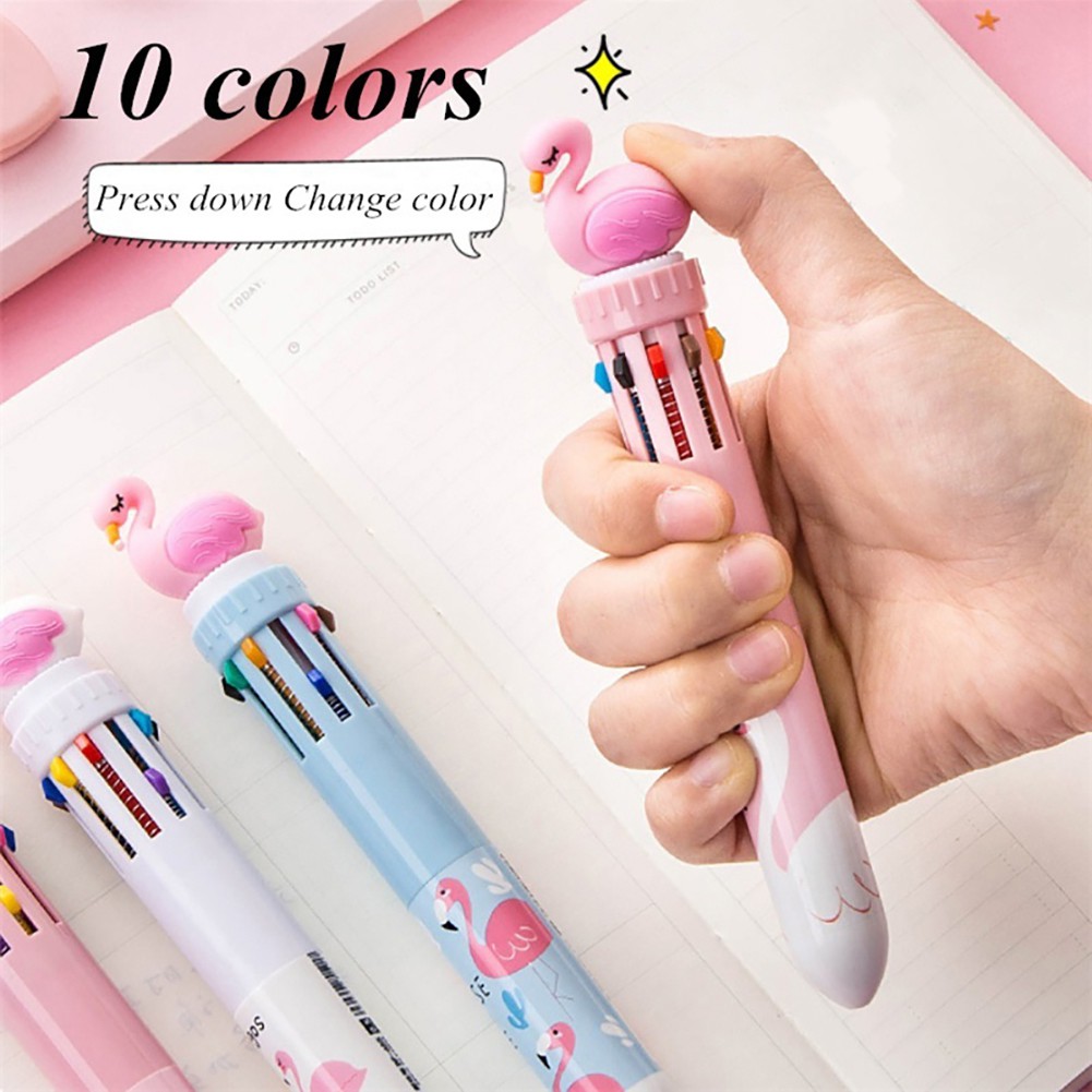 Bút Bi 3D 0.5mm 10 Trong 1 Nhiều Màu Đáng Yêu