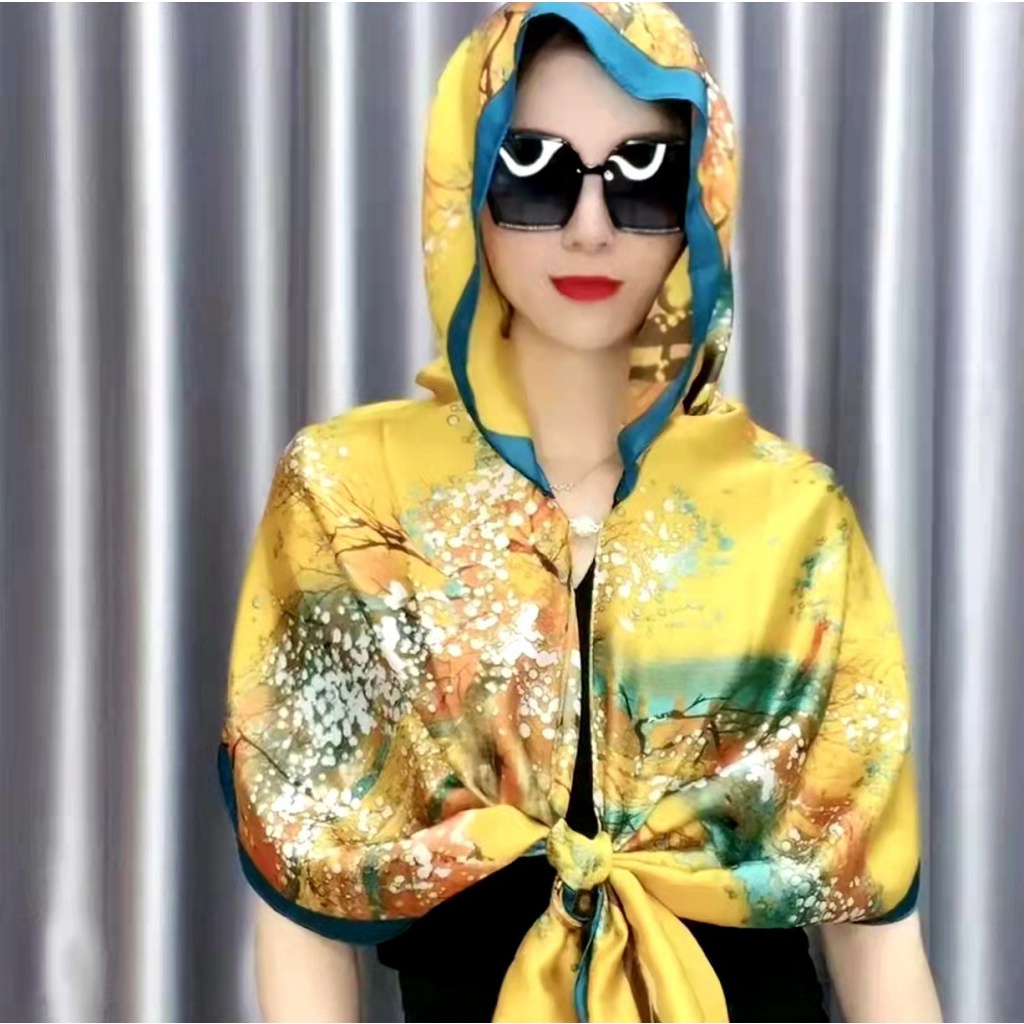 Mũ Trùm Đầu Kiêm Khăn Choàng Chống Nắng Thiết Kế Mới