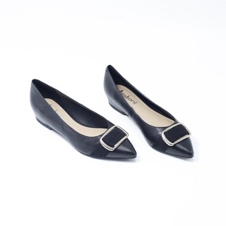 Giày Búp Bê Mũi Nhọn Phối Nơ Da Tự Nhiên Evashoes - Eva0021D