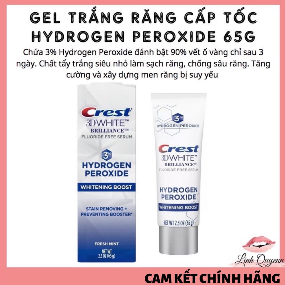 Kem Đánh Răng Làm Trắng Crest 3D White Brilliance Hydrogen Peroxide Boost