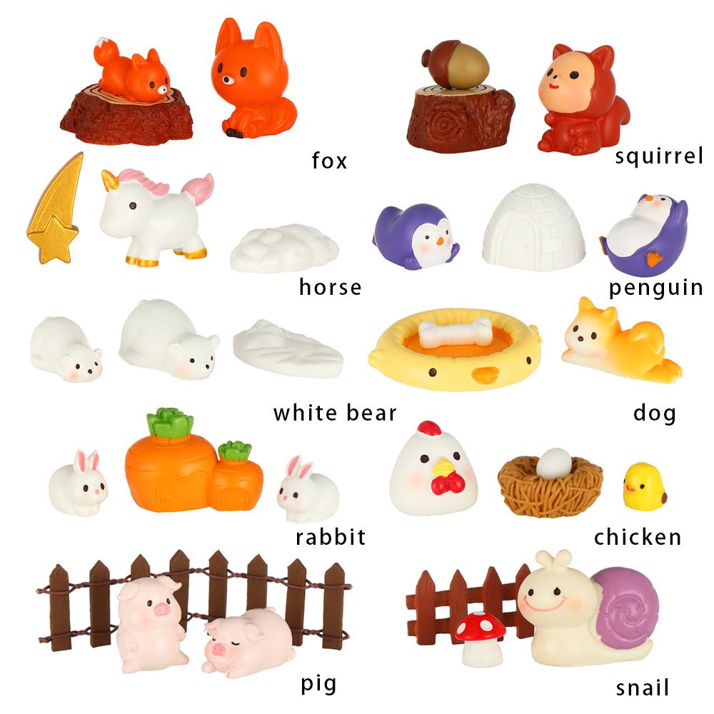 Set 3 Đồ trang trí Chú Sóc Bằng Nhựa Dùng Để Trang Trí Tiểu Cảnh