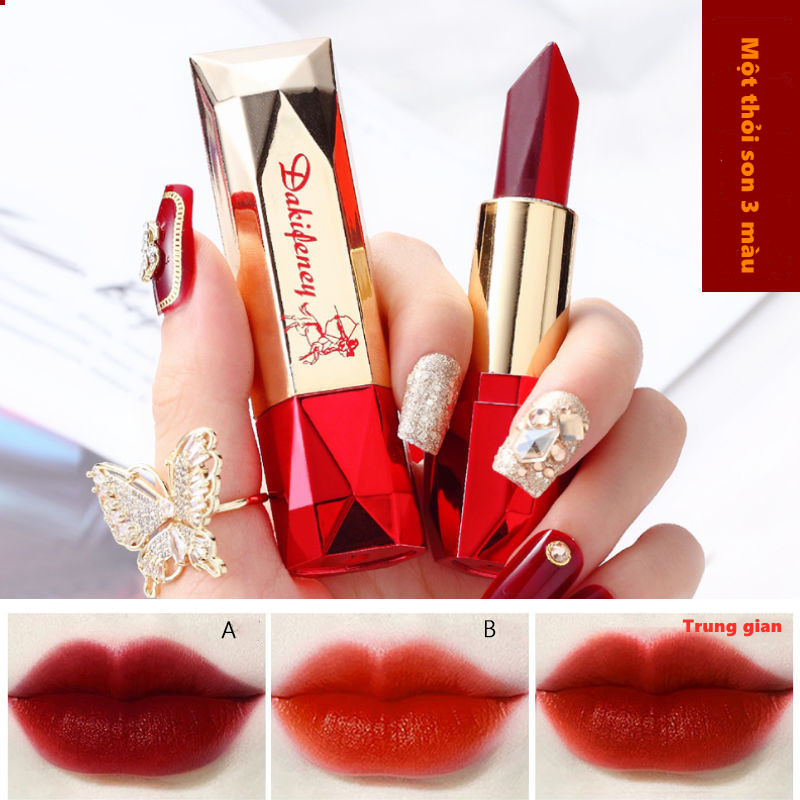 【Dakifeney】 Son môi 3 màu ẩm ướt lâu trôi không thấm nước | BigBuy360 - bigbuy360.vn