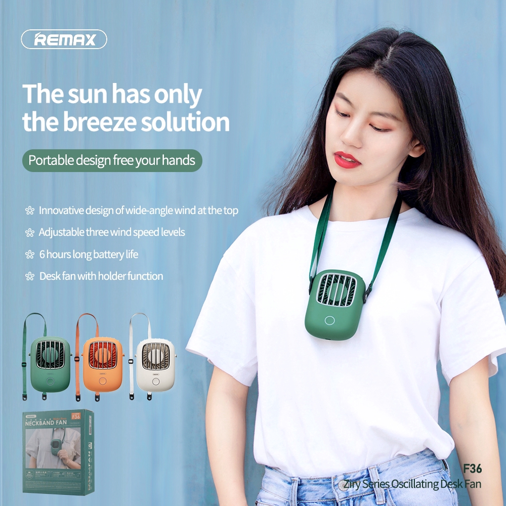 Quạt Treo Cổ Remax F36 Có Công Tắc Tiện Dụng | BigBuy360 - bigbuy360.vn