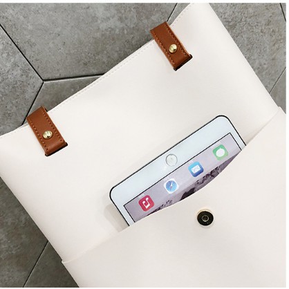 Túi tote da có ngăn ngoài vừa A4 P044