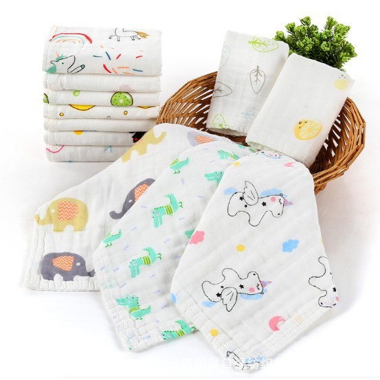 Khăn Sữa/Mặt Cutiebaby Cao Cấp 6 Lớp Sợi Tre In Hình, Không Xù Lông, Mềm Mịn, Thấm Hút Tốt Cho Bé Trai, Gái, Trẻ Sơ Sinh