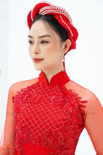 Mấn cô dâu mấn áo dài đính hạt