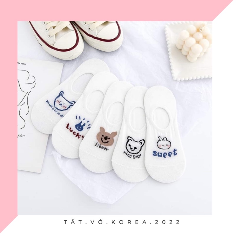TẤT VỚ LƯỜI NỮ -TẤT VỚ LƯỜI HOẠ TIẾT NGỘ NGHĨNH PHONG CÁCH HÀN QUỐC XINH XẮN