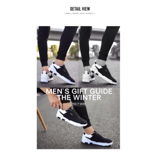 Giày Thể Thao Nam Sneakers Đen Đế Trắng