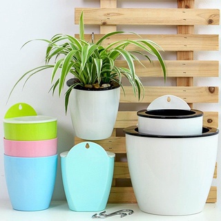 Chậu Nhựa Trồng Cây Tự Dưỡng Treo Tường [Tặng Móc Inox + Dây cấp ẩm]