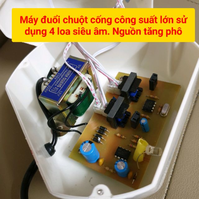 Thiết Bị Đuổi Chuột Cống_Côn Trùng Hiệu Quả Cao  - Máy Đuổi Chuột_Gián_Muỗi Công Suất To Lớn 4 Loa Siêu Âm To Lớn