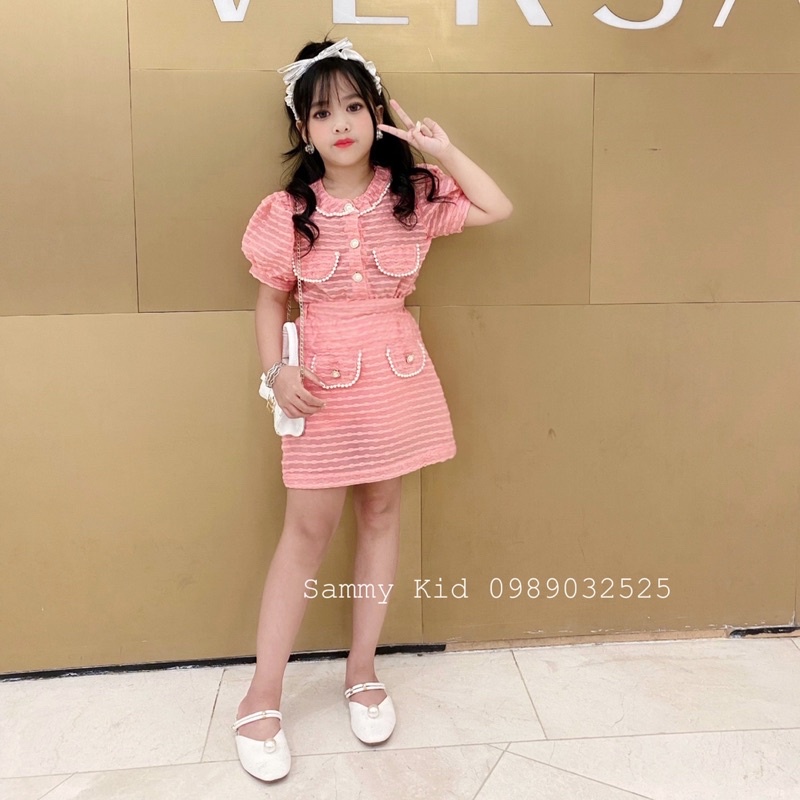 Set Xốp phối Khuy Ngọc Tiểu Thư cho bé gái size đại 15-39kg Siêu xinhh