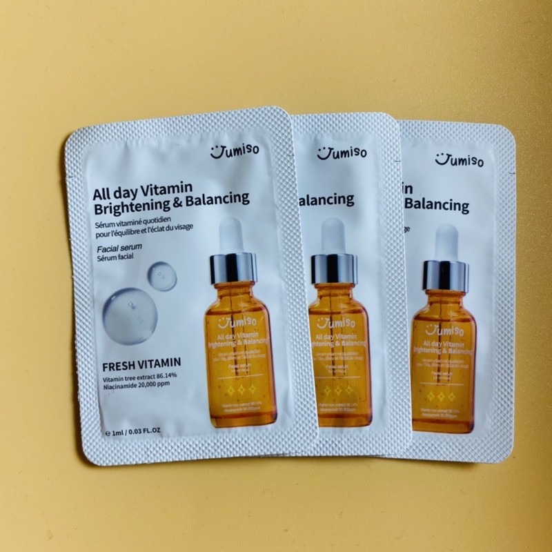 Gói Mẫu thử Tinh chất trắng sáng da Jumiso All day Vitamin Brightening &amp; Balancing Facial Serum 1ml Sample