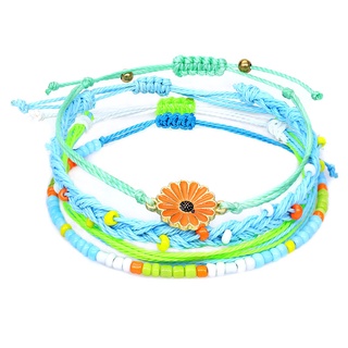 Set 4 Vòng Tay Bện Dây Sáp Phong Cách Dân Tộc