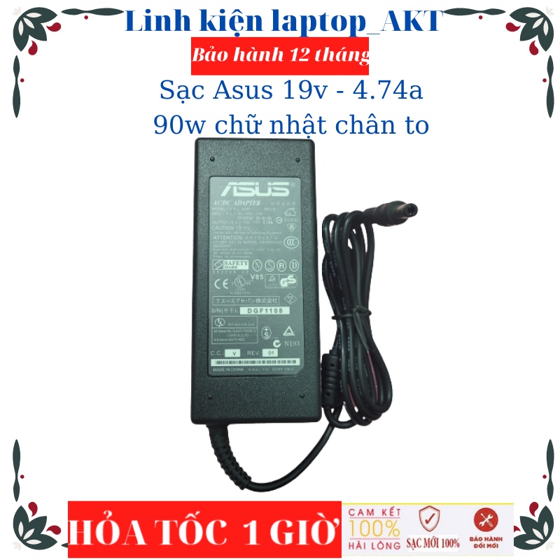 Sạc Laptop Asus 19v - 4.74a - 90w-ZIN  chữ nhât Chân Thường ADP-90CD DB A2 A3 A6 A8 F8 Z99 M2 M6 W3 W5 K40 K50