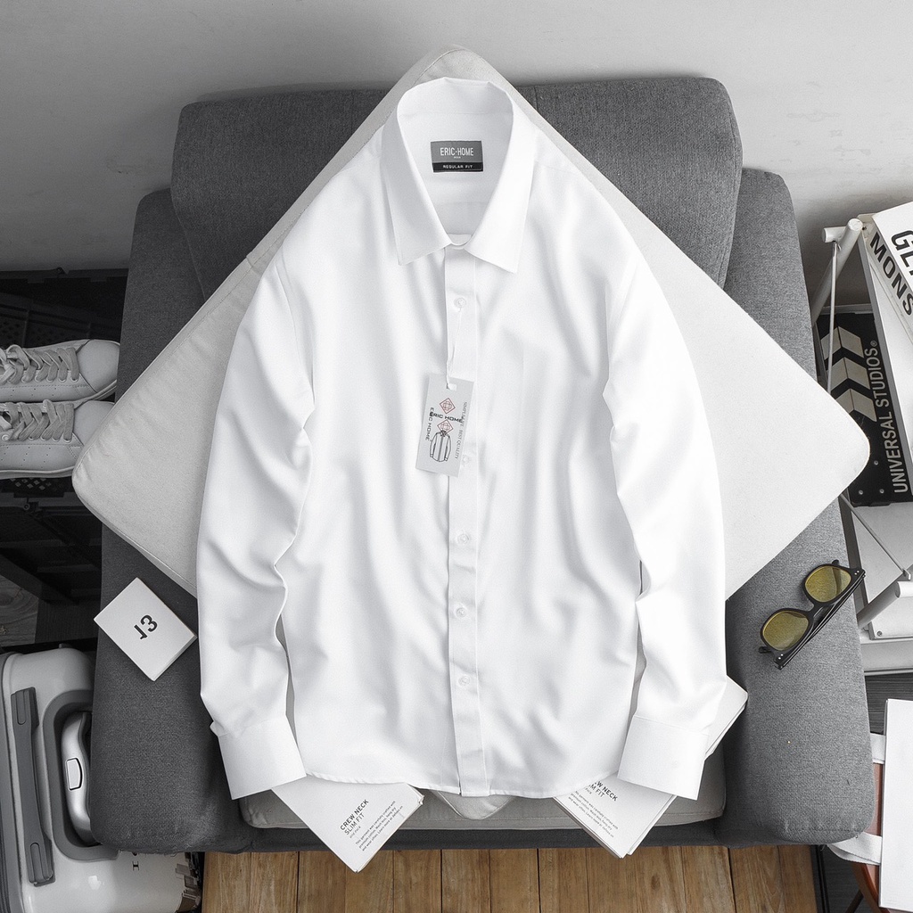 Sơ mi nam Eric Home dài tay chất vải cotton thoáng mát form dáng chuẩn D365-SM61