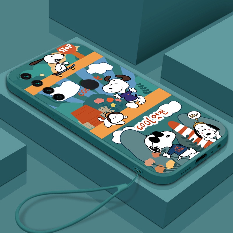 Ốp Điện Thoại Silicon In Hình Snoopy Có Dây Đeo Cho Realme 5 5i 5 pro 6 6i 6 pro c3
