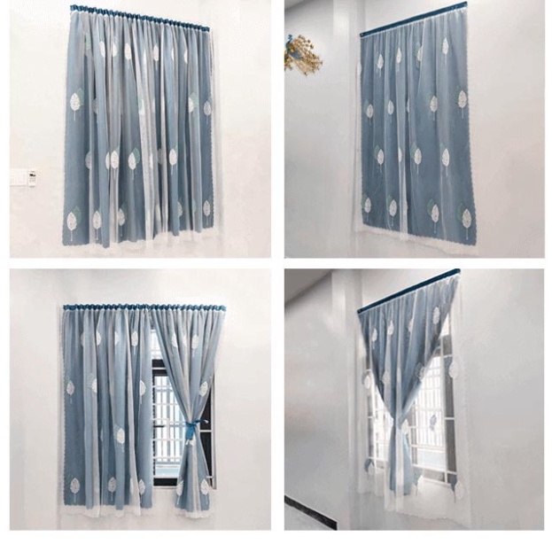 Rèm cửa dán tường cửa sổ Loại 1 cao cấp chống nắng, màn vải trang trí decor đẹp