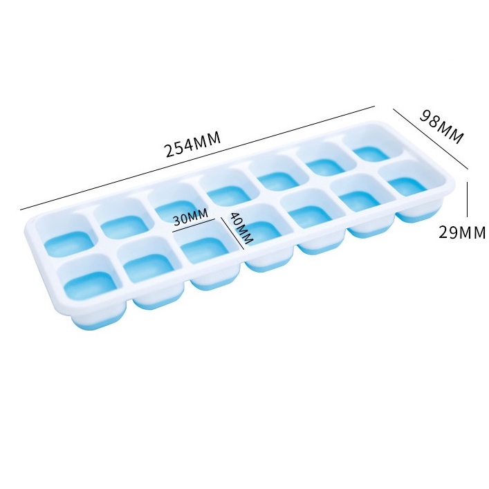 Khay Làm Đá Silicon, Khay Trữ Đông, Đồ Ăn Dặm Cho Bé An Toàn, Nhiều Màu Có Nắp Nhựa Tránh Bị Mùi Tủ Lạnh