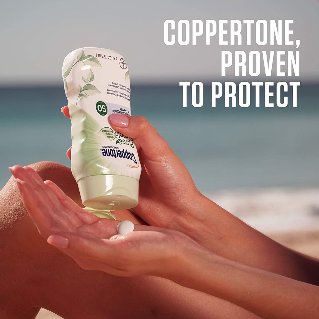 Kem chống nắng thiên nhiên Coppertone Pure &amp; Simple SPF 50 Sunscreen Lotion 177ml (Mỹ)