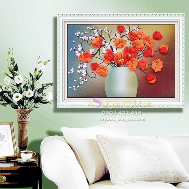 Tranh thêu ruy băng