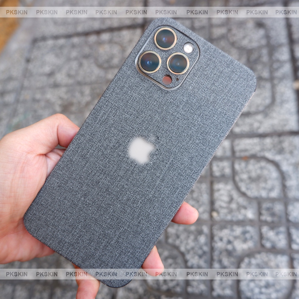 Miếng dán skin da full viền iphone 12 mini , iphone 12 pro , iphone 12 pro max , iphone 12 vân vải trống đồng
