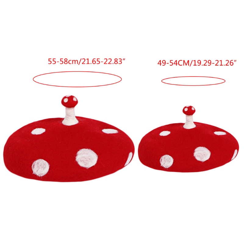 Mũ Beret Giả Len Họa Sĩ Chấm Bi Màu Trắng Phong Cách Vintage Pháp Dễ Thương