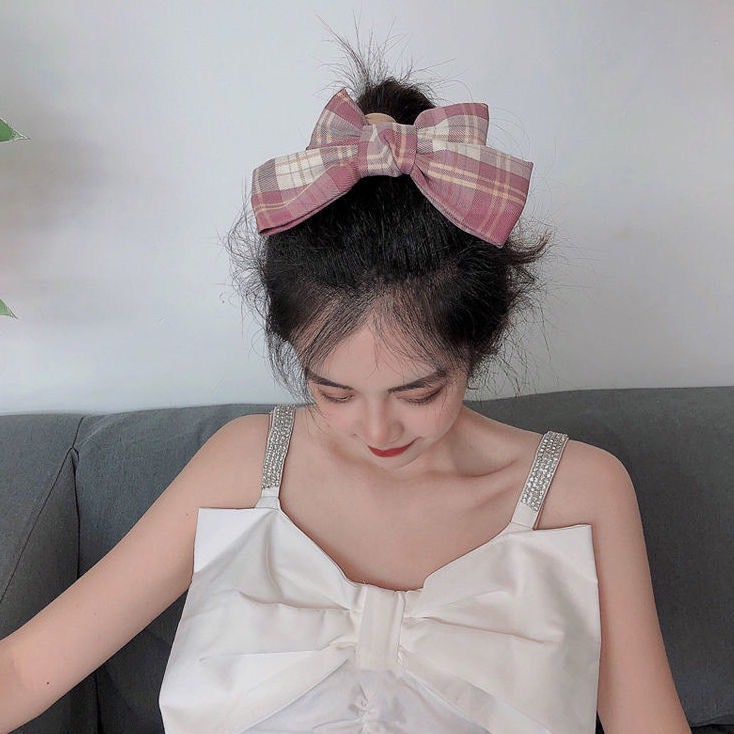 Kẹp tóc Pohanu cặp đính nơ sau bản to nhiều màu hàn quốc đáng yêu KT12
