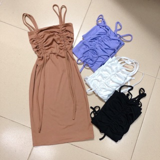Đầm body dây rút