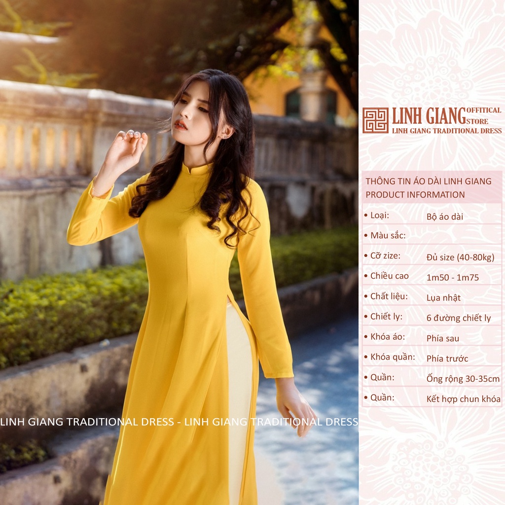 BỘ ÁO DÀI LỤA VÀNG _ LINH GIANG