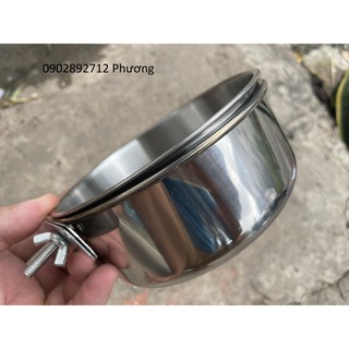 Cóng inox size 14cm cho vẹt Macaw - cockatoo
