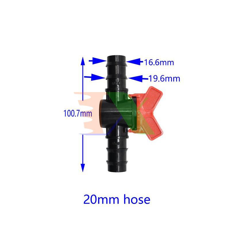Van khóa TM-20A 2 đầu gân cho ống tưới Φ20 mm, Van khóa cho dây PE LDPE HDPE PVC