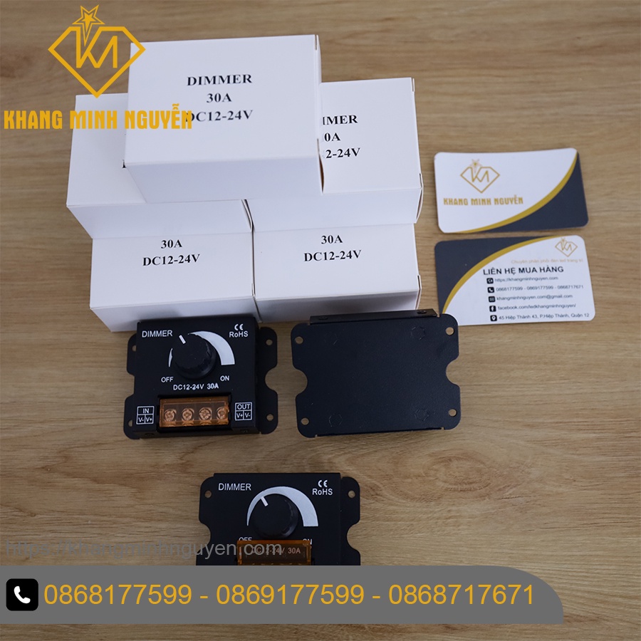 Dimmer LED 12V-24V DC - 30A tăng giảm và điều chỉnh độ sáng đèn LED, chuyên dùng cho đèn led dây, led module, led thanh