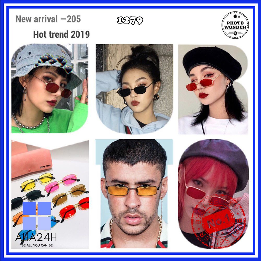 [Mã FARSSTGRE giảm 5K đơn bất kỳ] Mắt kính thời trang vuông nhiều màu gọng kính mát nam nữ hot trend sành điệu AH1279 | BigBuy360 - bigbuy360.vn