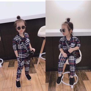 Bộ BUr caro cho bé gái
