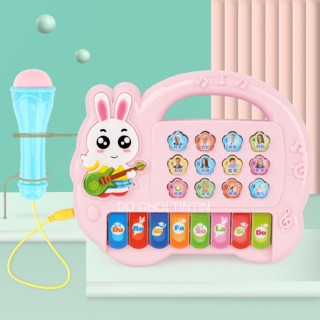 [ĐÈN-NHẠC-MICRO] Đồ chơi đàn cho bé, có kèm micro