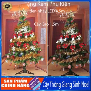 Cây thông noel 1.5m, 1.8m đầy đủ phụ kiện - cây thông giáng sinh