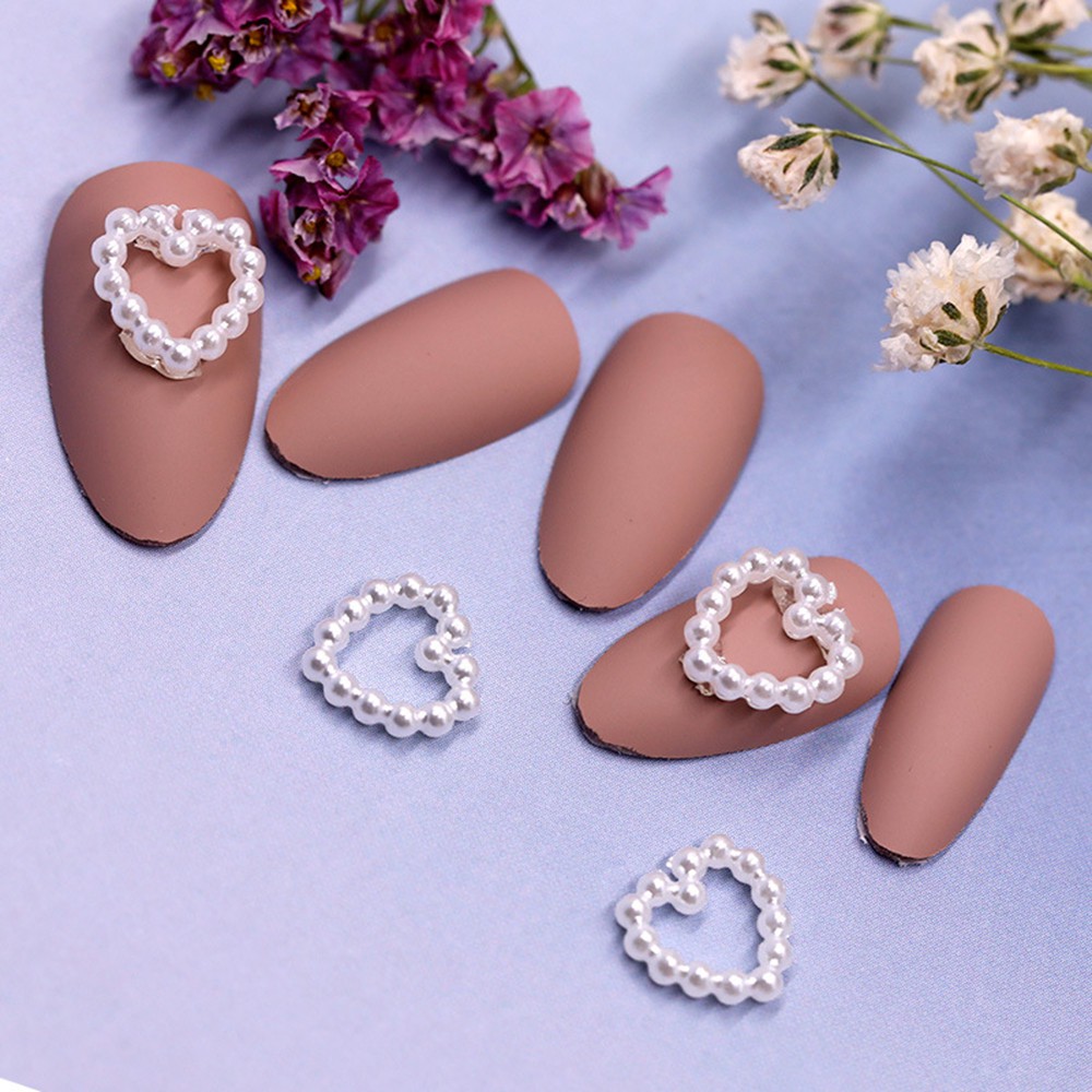 Bộ 20 hạt trang sức ngọc trai giả 3D dùng làm móng nghệ thuật