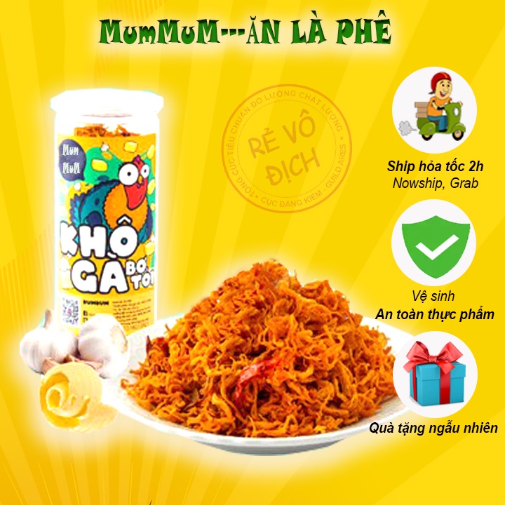 Khô gà bơ tỏi 300g MumMum Food đồ ăn vặt Hà nội ngon chất lượng an toàn