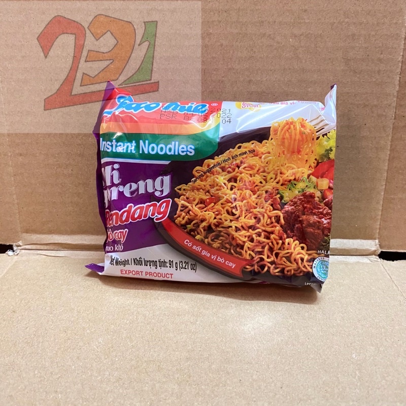 [91g][Bò Xào Cay] Gói Mỳ Trộn Khô Indomie