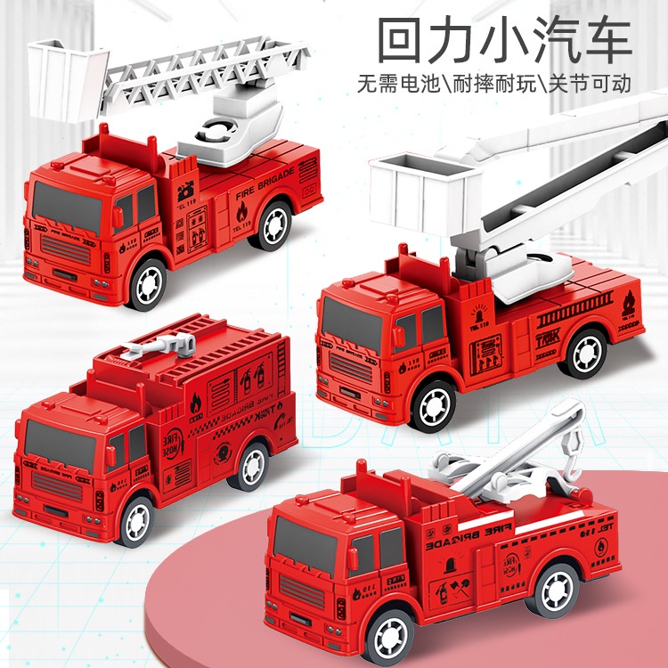 Xe Cứu Hỏa Đồ Chơi Mini Có Thang Sau Lưng Cho Bé
