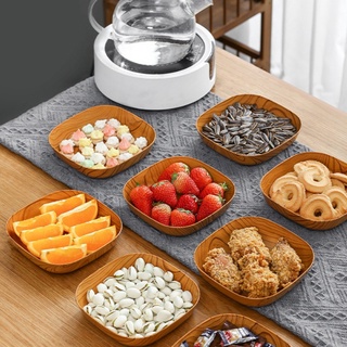 Khay nhựa giả gỗ đựng trà chiều / bánh kẹo tiện dụng sang trọng