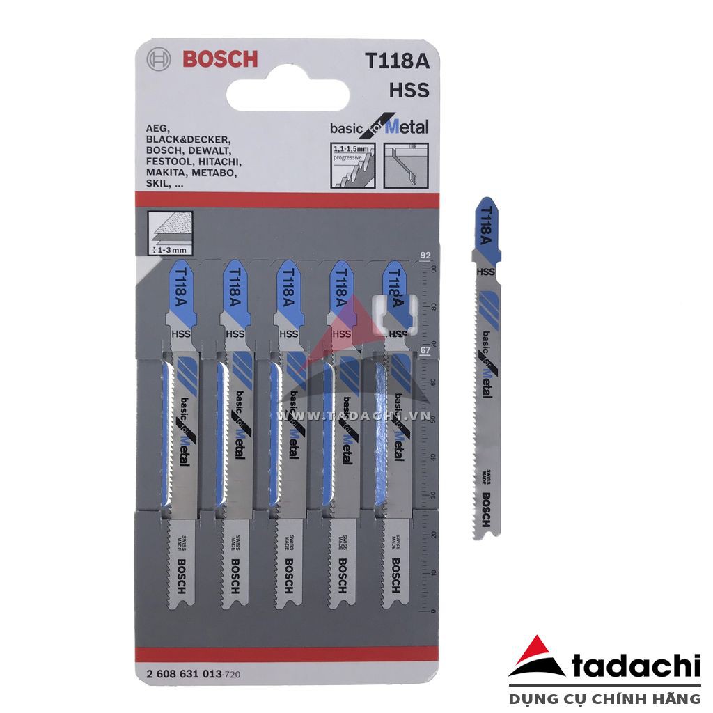 Lưỡi cưa lọng cắt kim loại T118A Bosch 2608631013 (01 lưỡi) | Tadachi