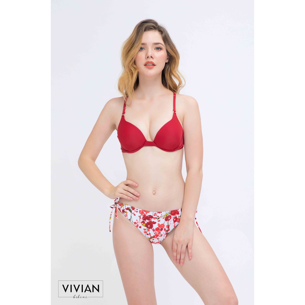 Quần bơi Nữ VIVIAN BIKINI kiểu tam giác luồn dây- màu Floral - VS096_FLO