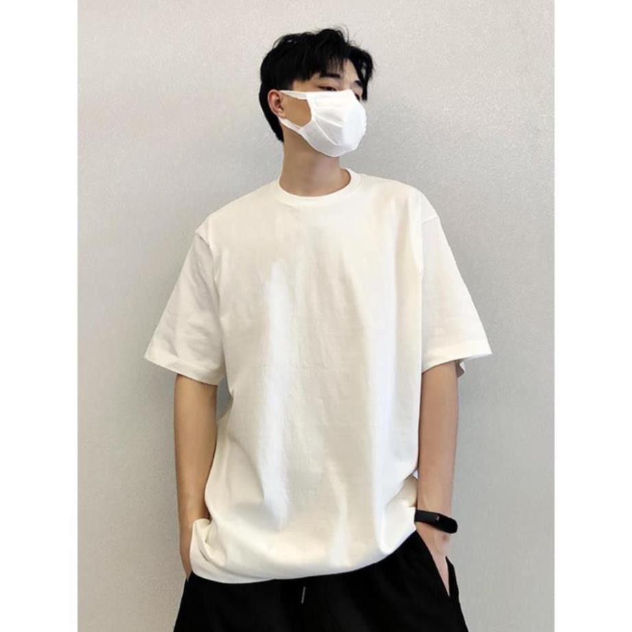 ( HOT ) Áo thun Unisex trơn nam nữ tay lỡ oversize form rộng 2 màu trắng đen