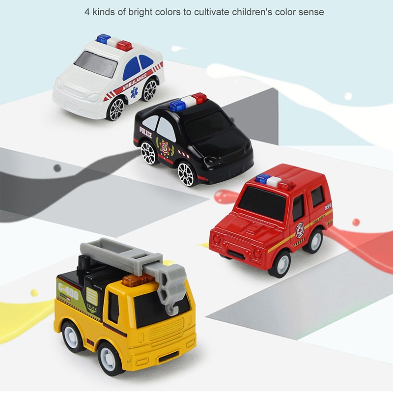 Set 4 Mô Hình Xe Cứu Hỏa 120 Ambulance Cho Bé