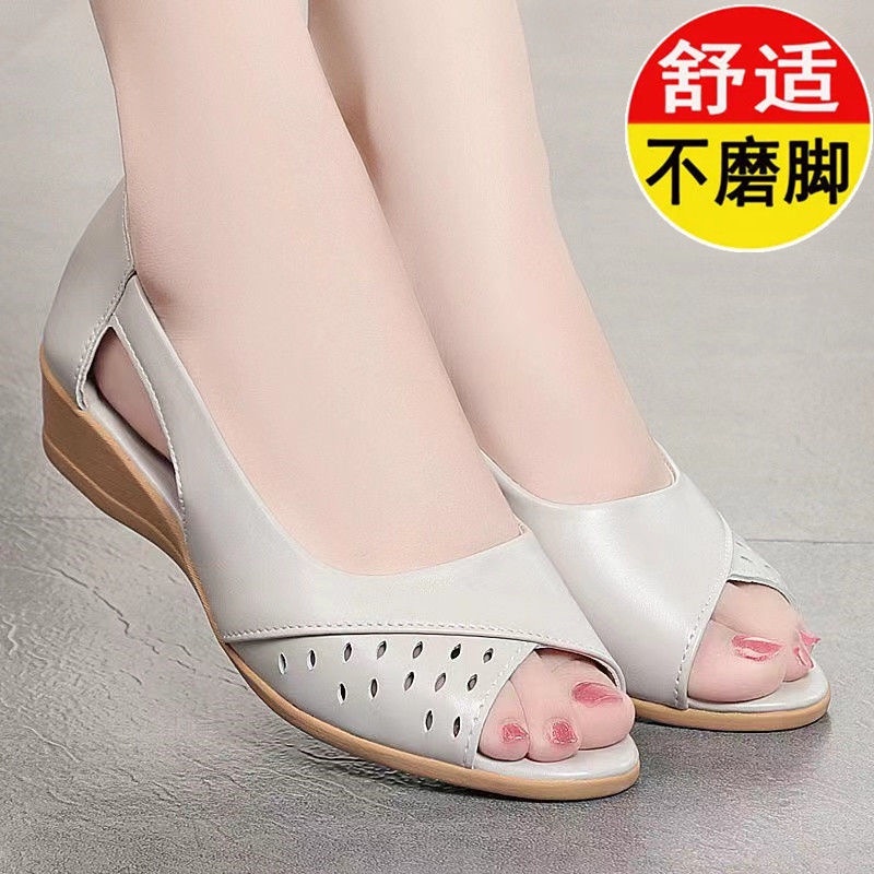 Xăng đan Da Đế Mềm Hở Mũi Thời Trang Chất Lượng Cao