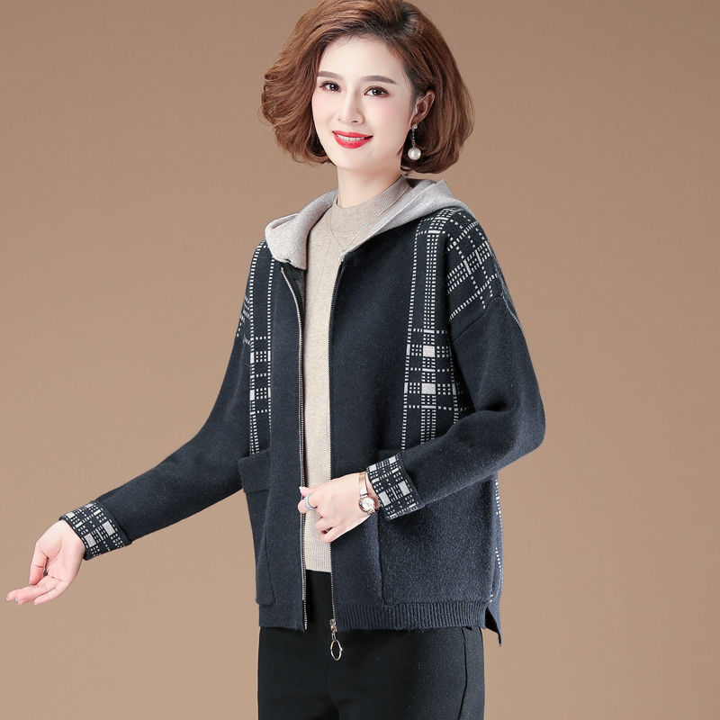 Áo Khoác Hoodie Dáng Rộng Phong Cách Hàn Quốc Thời Trang Mùa Thu 2020 Cho Phụ Nữ Trung Niên