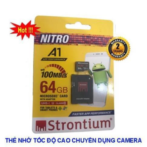 Thẻ nhớ Strontium Nitro A1 64GB Chính hãng chuyên dụng camera