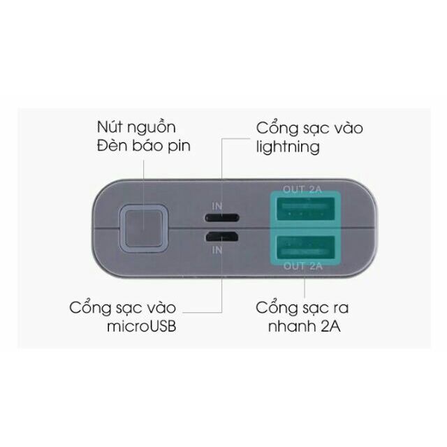 Sạc dự phòng 10000mah Xmobile lining